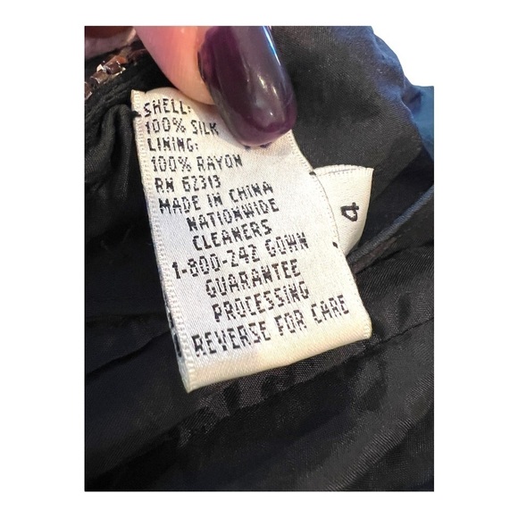 Oleg Cassini Vintage Sequin Beaded Backless Evening Dress 4 - Picture 10 of 13